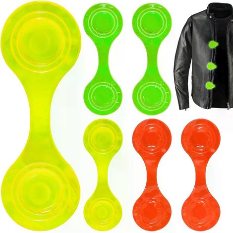 Lot de 6 clips magnétiques réfléchissants pour la sécurité à vélo, sacs à dos d'enfants et autres accessoires pour les promenades nocturnes. (1/4)