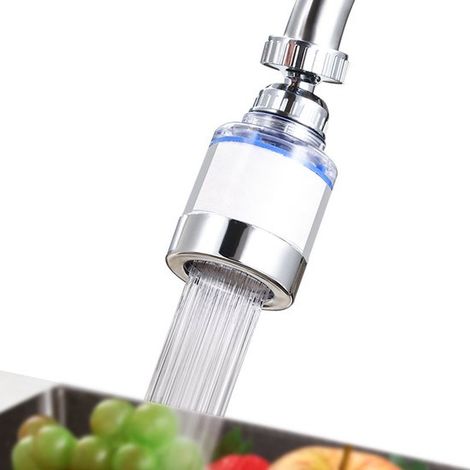 Filtro acqua, rubinetto, rotazione a 360°, filtro per rubinetto con 6 elementi filtranti in cotone PP, 2 filtri acqua per 4 rubinetti, rimuovi calcare, cucina (1/5)
