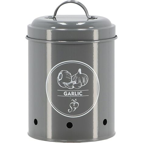 Contenedor de ajos gris vintage de 1,15 L
