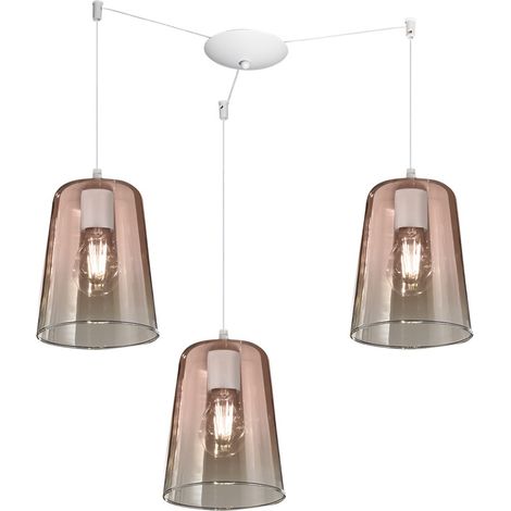 Lampadario top light shaded 1164bi s3 s ra e27 led vetro rame lampada soffitto moderna (1/5)