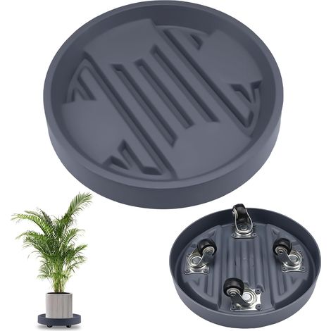 Support de Plantes Rond avec roulettes Dissimulées pour Pot de Fleurs Support Roulant Plante ,Plateau de Jardinière Mobile Soucoupe à Plantes sur roulettes,Chariot à Palettes pour Plantes à 360° (1/5)