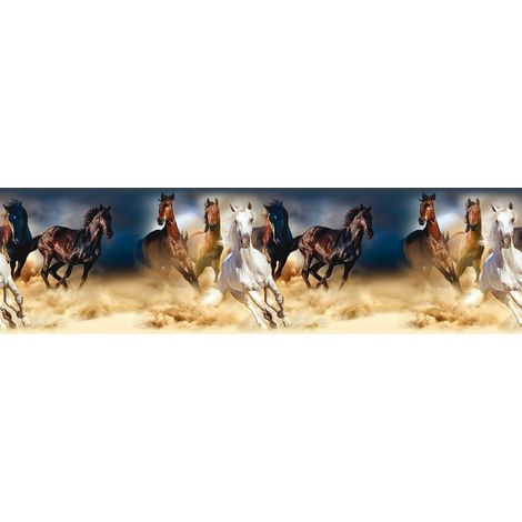 Frise auto-collante Chevaux qui galopent- 1 rouleau (1/5)