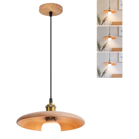 Suspension 28 cm, lustre vintage avec ampoule, plafonnier, lampe de chevet, lampe d'îlot, 3 températures de couleur réglables, hauteur réglable (1/5)