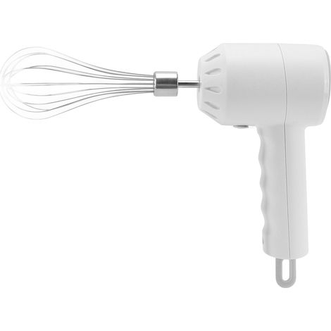 3-stufiger, kabelloser 20-Watt-Handmixer mit Schneebesen für Gebäck (weiß). (1/5)