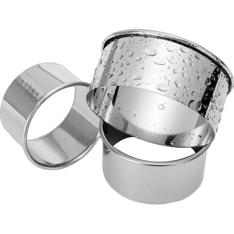 Set di 3 tagliapasta rotondi in acciaio inox per ravioli, biscotti, torte e pasticcini. (1/5)