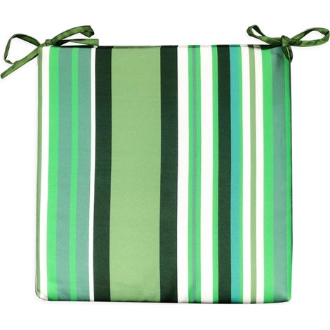 cuscino per sedia da esterno con fantasia a righe verde 40x40x4 cm