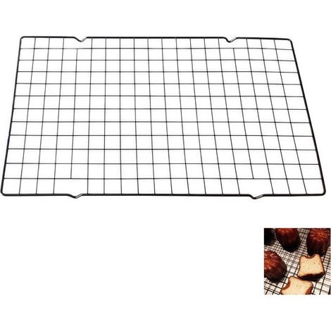 Set di griglie multifunzionali nere con rivestimento antiaderente per cuocere e raffreddare torte, carne, cucinare, infornare e asciugare, 25×40×2 cm (1/5)