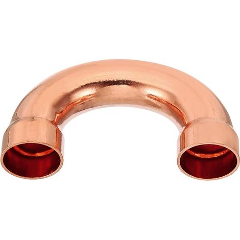 Raccord Coudé Cuivre pour Tuyaux Gaz, 22mm Raccord Tuyau d'Arrosage Durite Essence, Raccords Tuyauterie à Pression pour HVAC Climatisation Plomberie, Épaisseur 1mm - U Forme
