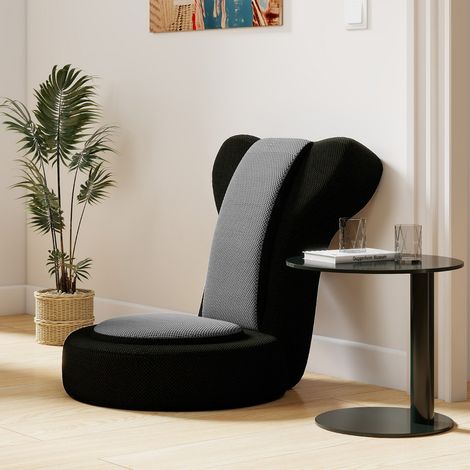 Fauteuil de Sol Chaise Canapé Paresseuse avec Appuie-tête et Dossier Réglables Coussin d'Assise Rembourré Structure Métallique Chaise Gris (1/5)