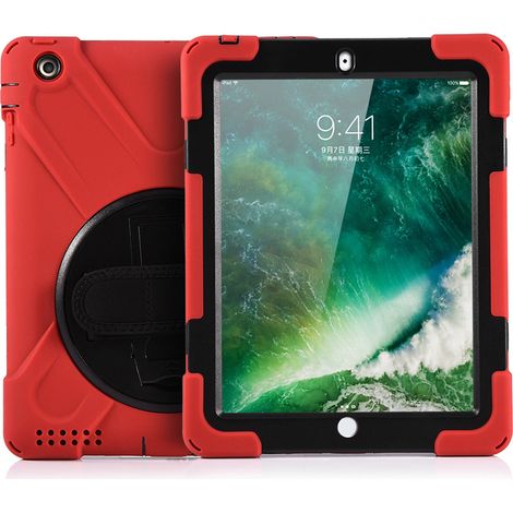 1 Coque iPad 2/3/4, antichoc lourde, support rotatif 360, sangle main, accès fonctions (1/5)