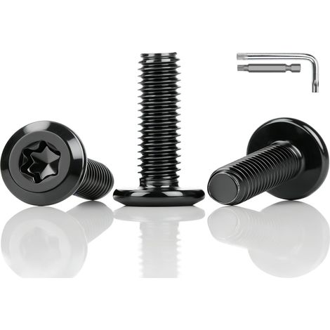 30 Pièces Vis Inox M5 x 25 mm Vis Noire Tete Plate Boulon Noir Avec clé Torx Filetage Complet (1/5)