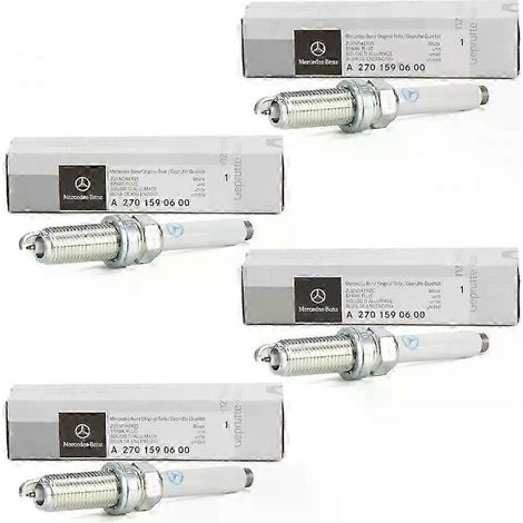 4x Bougies d'allumage Mercedes d'origine W176 W205 W212 W213 M270 M274 M133 2701590600