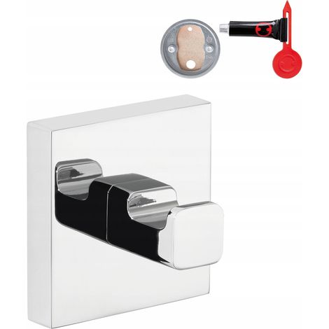 Gancho para baño TESA DELUXXE, autoadhesivo, metálico, cromado, hasta 5 kg (1/5)