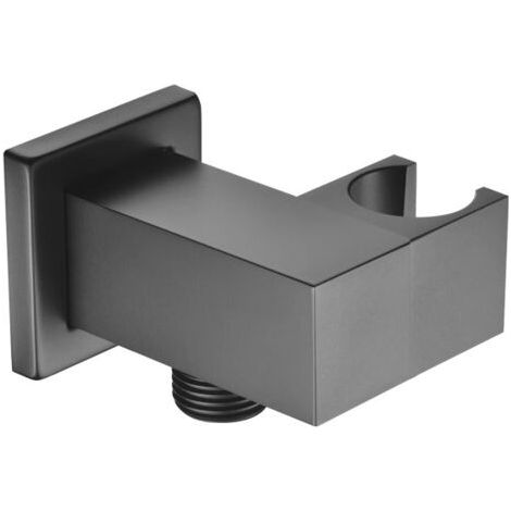 Shower Head Holder Brass Hand Shower Head Holder Square gris fumé (1/2)
