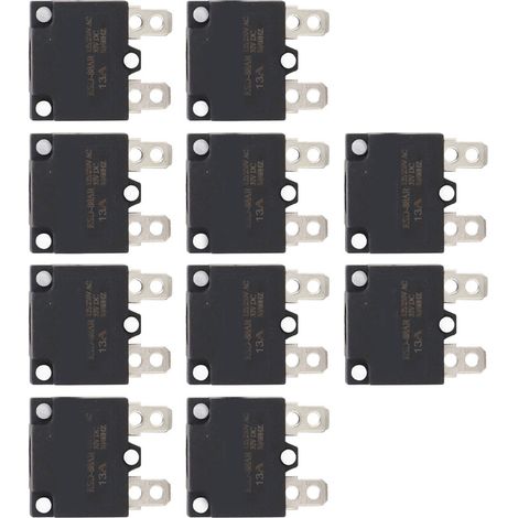 10 Fusibles Réarmables Automatiques Disjoncteur Protection Surcharge Voiture Enfant Accessoire 125V 250V 13A (1/5)