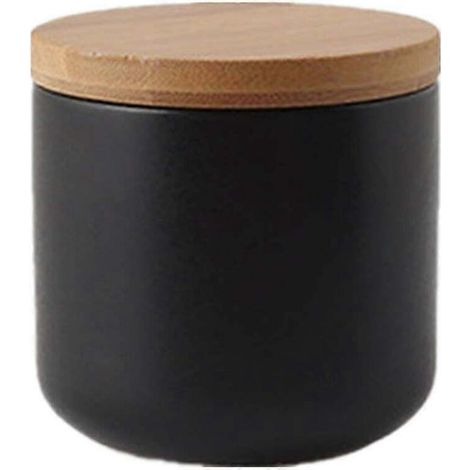 Bocaux de conservation hermétiques en céramique de 260 ml (9 oz) avec couvercles en bambou pour thé et café (1/5)