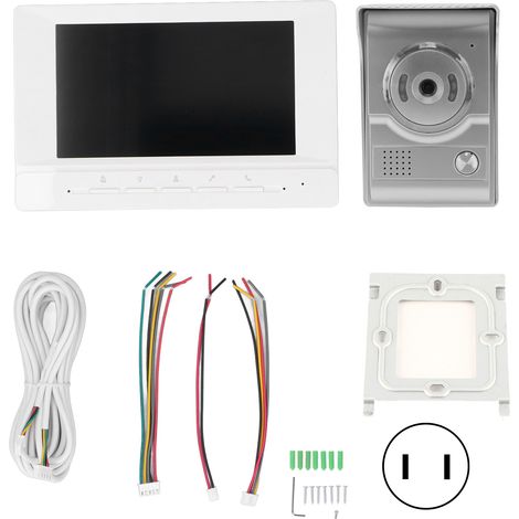Sonnette vidéo IP55 étanche avec vision nocturne, visiophone réglable pour hôtels, bureaux et maison, prise US. (1/5)