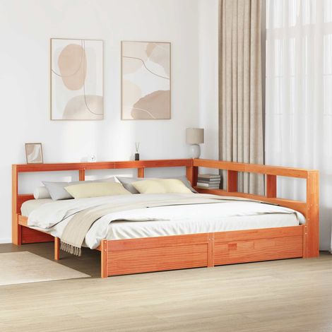 Teenpull – Bücherregal-Bett Uni 2 stk. Wachsbraun 200 x 200 cm (1/5)