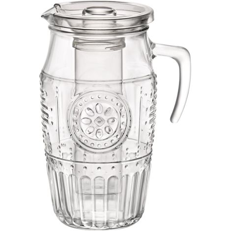 Bormioli Rocco Romantic Krug (Karaffe, Eisbehälter, Plastikdeckel, 1.8L, Glas)
