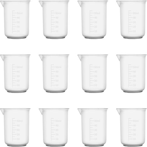 Lot de 12 verres doseurs en plastique 50 ml