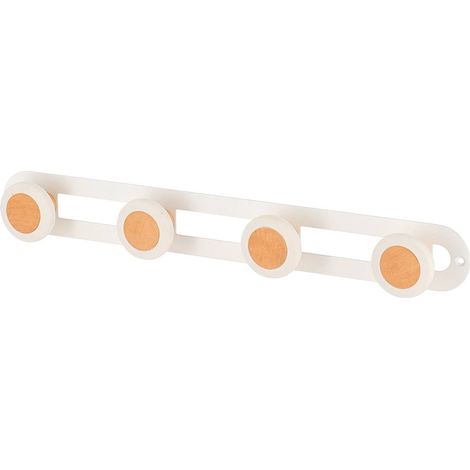 Patere metal a fixer 4 crochets bois - blanc - Tendance (1/4)