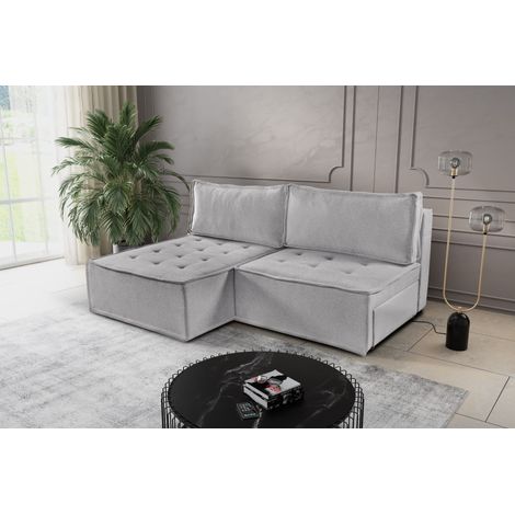 Bohoo Mini modernes Ecksofa mit Schlaffunktion Dunkelbeige Links (1/5)