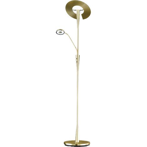 Lampada Piantana Led con Lampada Lettura Orientabile Ottone Quebec GD Trio (1/5)