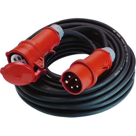 BACHMANN Rallonge H07RN-F 5G1,5mm² sw, 10m, CEE/16A rt, 344.171