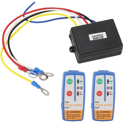 Elektrische Seilwinde mit drahtloser Fernbedienung und Schalter, 120 W, 12/24 V, Ersatz für LKW, ATV und SUV (1/5)