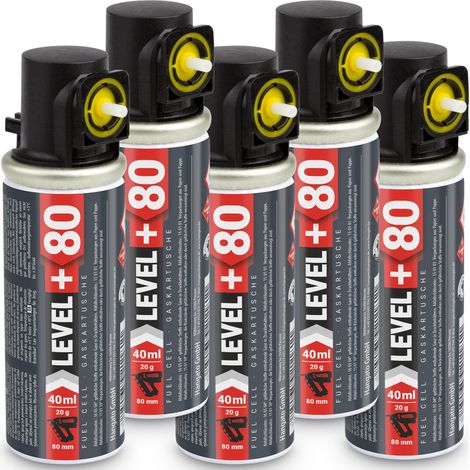 LEVEL+ Gaskartusche 80mm 40ml Fuel Cell Ersatzgas für Stiftnagler L+80 - 5 St. (1/3)