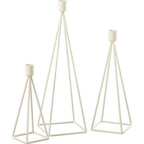 Lot de 3 Chandeliers Design "Désiré" 38cm Blanc (1/4)