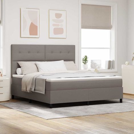 Boxspringbett mit Matratze Taupe 180 x 200 cm Stoff (1/5)