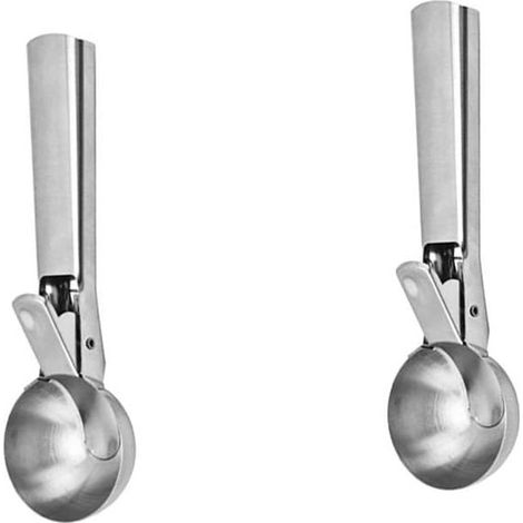 Set mit 2 leicht zu reinigenden Eiskugelportionierern aus Edelstahl (1/5)