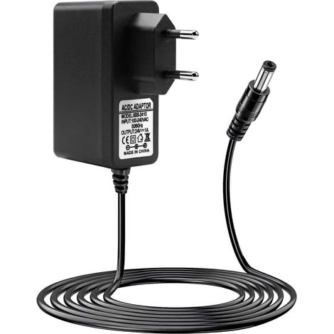 Secteur 24V 1A 24W avec Câble 1 m, Alimentation AC 100-240V vers DC 24V Centre Positif, Prise 5,5 x 2,1 mm pour Bande LED, Humidificateur, Diffuseur, Appareils 24V DC (1/5)