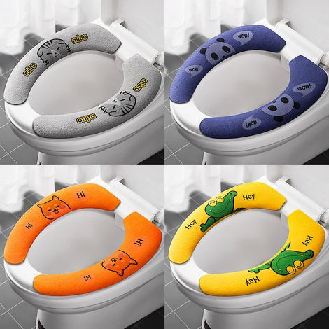 4 paires de couvre-abattants de toilettes, autocollants pour toilettes toutes saisons (1/5)