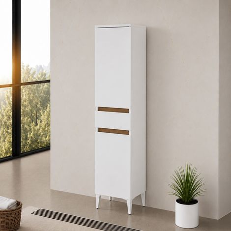 Colonna bagno a terra bianco H 155 cm due ante 1 cassetto Kleo (1/5)