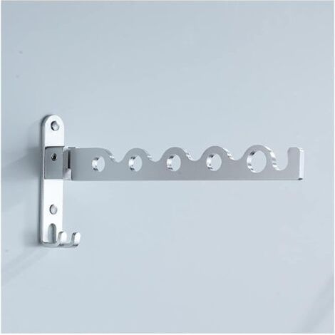 Wandgarderobe, Wandgarderobe, schwenkbare Garderobe, platzsparend, für Badezimmer, Schlafzimmer, Waschküche (Silber)