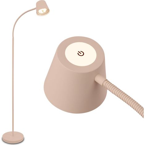 Briloner Akku LED Stehlampe Dimmbar Ø42x126,5 cm 5,5W 500lm 2700K Warmweiß Touch Beige - Stehleuchte Wohnzimmer Leselampe Schlafzimmer (1/5)