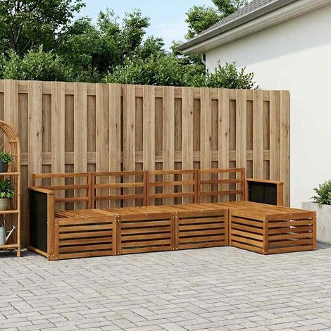 vidaXL  Outdoor Sofa Set  5 pcs Natural