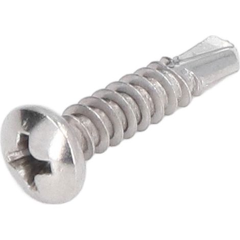 Vis à bois autoforeuse inox 100 pièces tête ronde M4,2 x 19 mm, kit de fixation acier inoxydable pour visserie professionnelle et bricolage. (1/5)