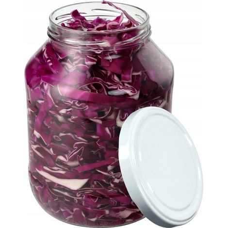 KADAX Weckgläser 2,5L, Einmachglas zum Einlegen, fi100 mm, 1 Stück, Weiß Deckel