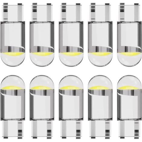 10 Pieces T10 W5W LED 194 Ampoule voiture 12V 6000k(Blanc)COB Ampoule de Remplacement,T10 Ampoule LED W5W,LED Interior Car Lights,Ampoule W5W LED,Ampoules LED Pour Voiture (1/5)