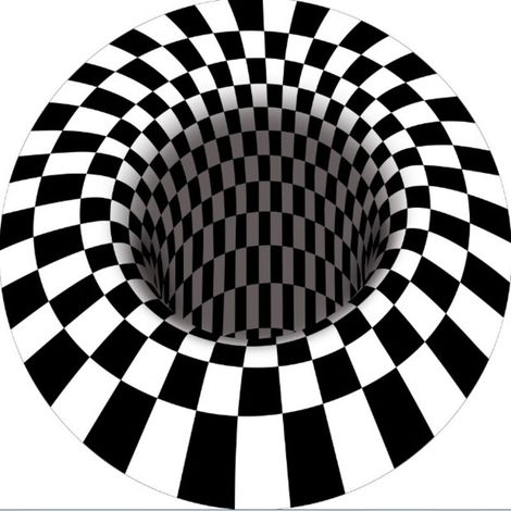 Tapis circulaire stereoscopique Tapis illusion 3D, 60 60cm (1/5)