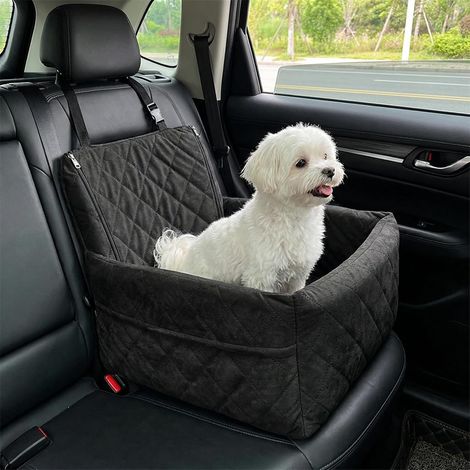 Siege Auto Chien Voiture de Moins de 9 Kg, Amovible Et Lavable, Rehausseur Panier Chien Voiture avec 2 Poches de Rangement s'adapte Aux Sièges Avant et Arrière (1/5)