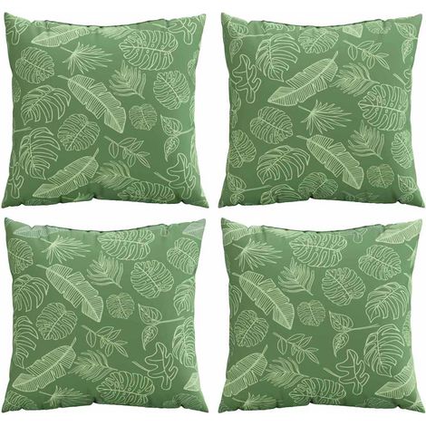 Scatter Pillows 4 pcs Leaf Pattern 50 x 50 cm Polyester Farbic vidaXL