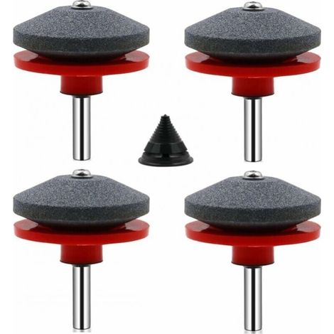4 Pièces Affuteur Lame Tondeuse Gazon Universel Aiguiseur de Tondeuse Accessoires pour Tondeuses avec 1Pcs Kit D'équilibrage de Lame (1/4)