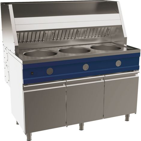 Friteuse à gaz de 1x 13 litres sur meuble avec portes - VIRTUS