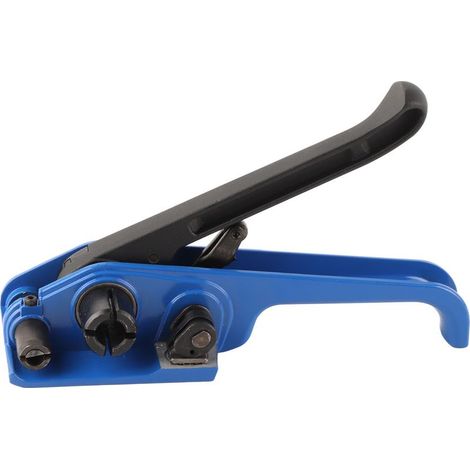 Sangleuse manuelle PET PP 16-19mm, outil de cerclage acier et plastique avec tendeur et scelleur, kit d'emballage robuste (1/5)