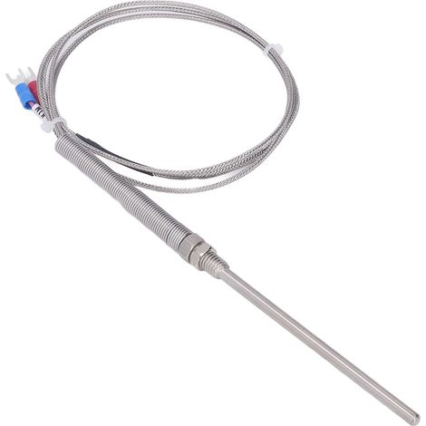 Sonde thermocouple de type K, capteur de température, détecteur, jauge en acier inoxydable 304, filetage M8, 3 mètres (1/5)