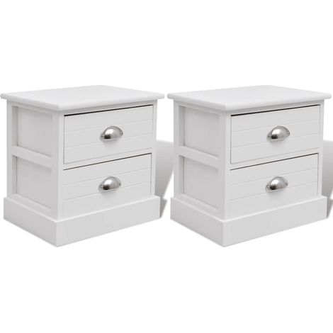 Maison Exclusive - Comodini In Stile Francese 2 Pezzi Bianco (1/5)